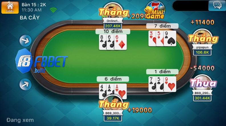 Các loại bài 3 cây phổ biến